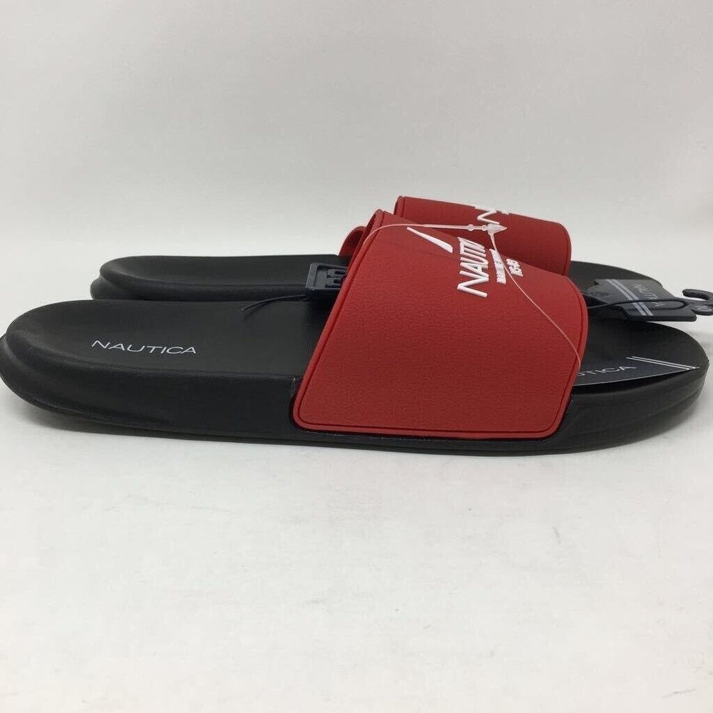 Nautica Mens Porter Slide Sandals Red Black Slip Ons 10 EUR 43 New - Picture 3 of 9